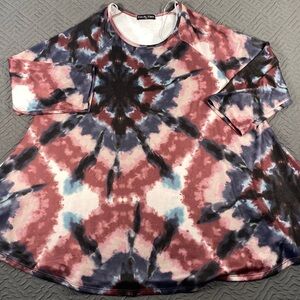 NEW Kim & Cami Tie Dye Swing Top Plus Size 2X